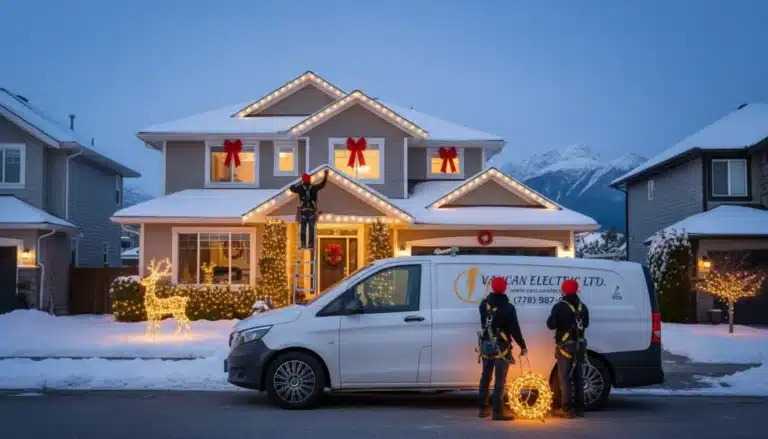 Christmas lighting installation