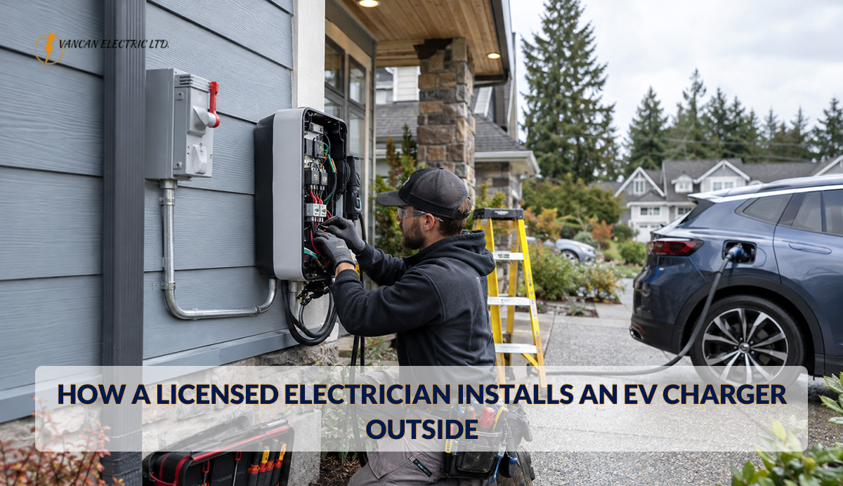 How a Licensed Electrician Installs an EV Charger Outside